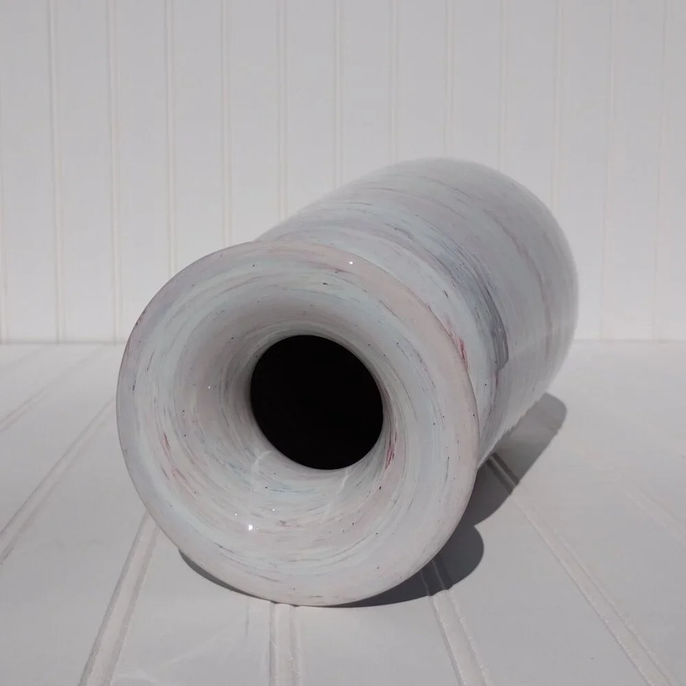 Vintage Italian Pottery Vase 11.25” Mid Century Modern Marbled Scavo Bitossi MCM